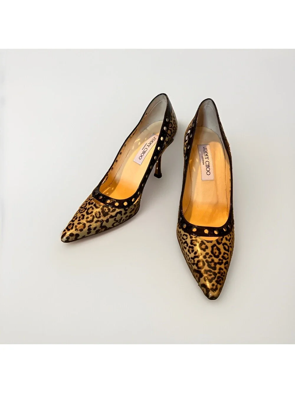 JIMMY CHOO ANIMAL PRINT PATENT LEATHER HEELS SIZE IT36.5/US6.5 MADE IN ITALY VGC